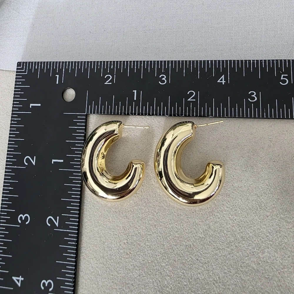 Chunky Gold Filled Open Hoop Earrings